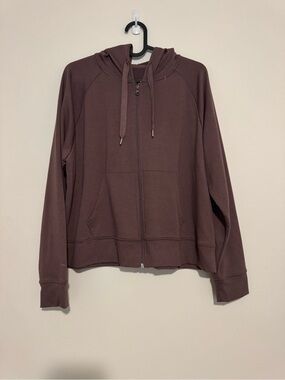 Xersion Brown Hooded Zip Sweatshirt